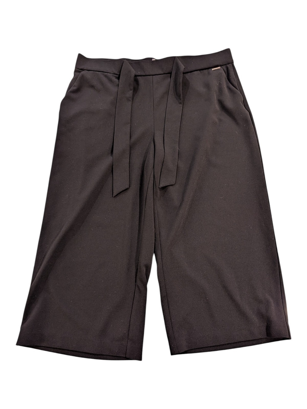 Anne Klein Black Tie-Waist Cropped Pants